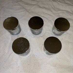 5 Metal Lid Glass Jars